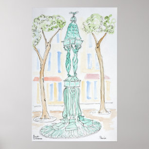 Wallace Fountain on Rue Brea Paris, France Poster