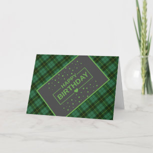 Wallace Green Tartan Birthday Card