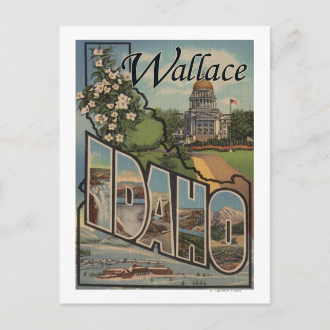 Wallace, Idaho - Large Letter Scenes Postcard (Front)