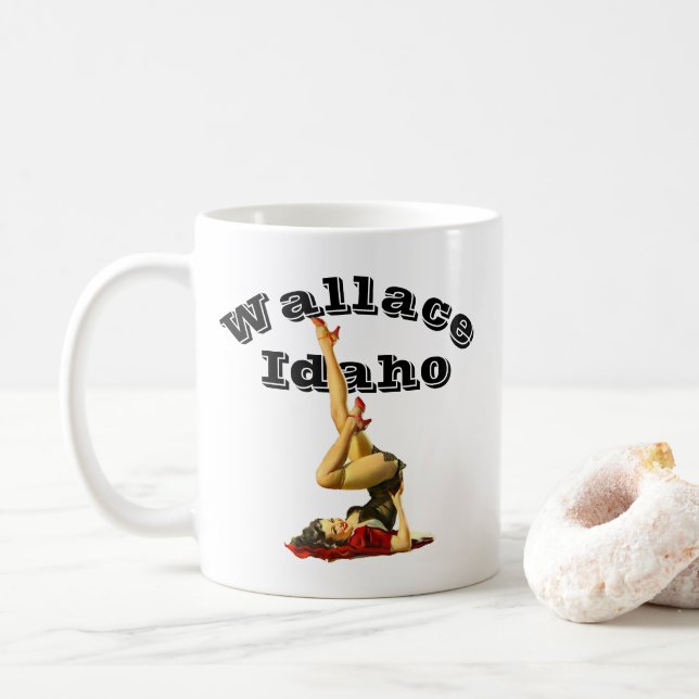 Wallace Idaho Pinup Girl Coffee Mug (With Donut)