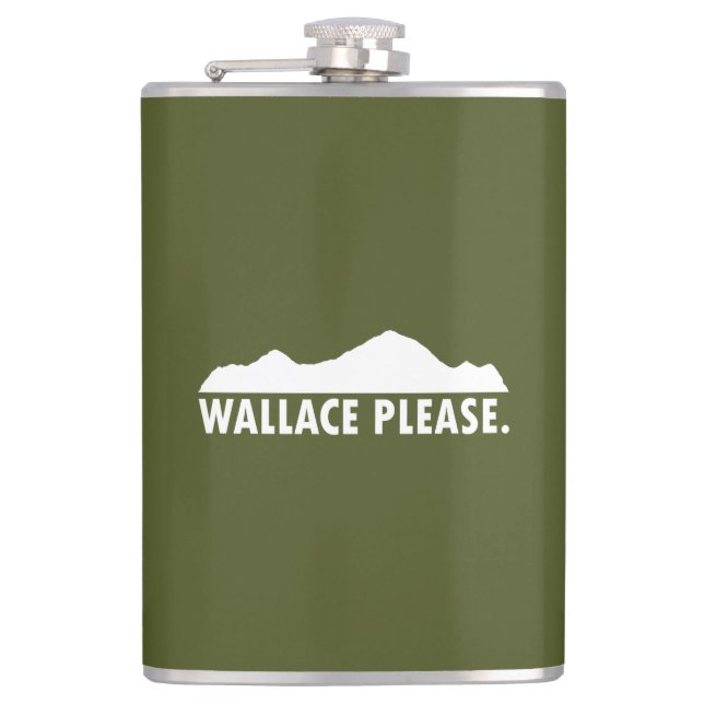 Wallace Idaho Please Hip Flask (Front)