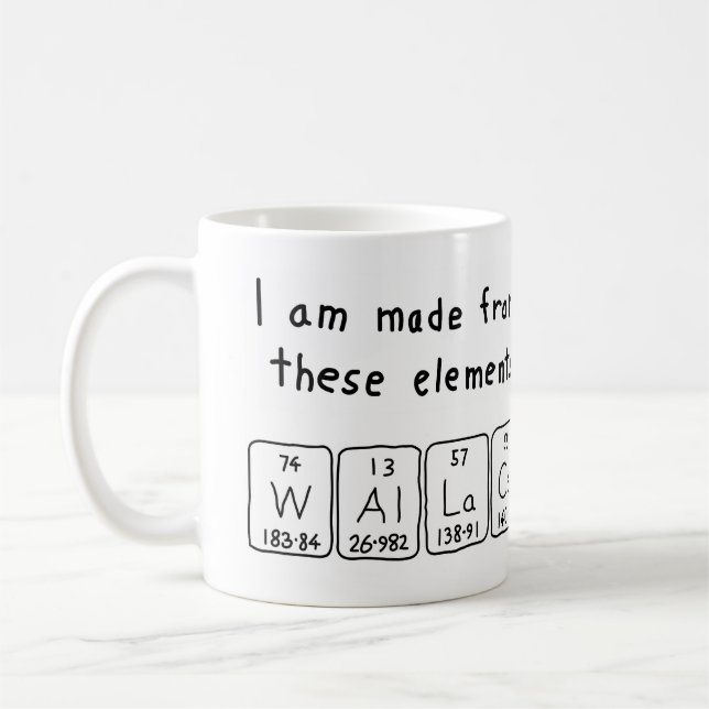 Wallace periodic table name mug (Left)