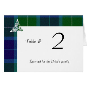 Wallace Plaid & Celtic Knot reception table number