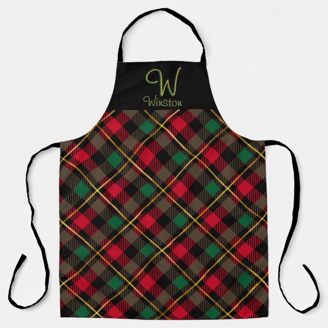 Wallace Red Plaid Apron (Front)