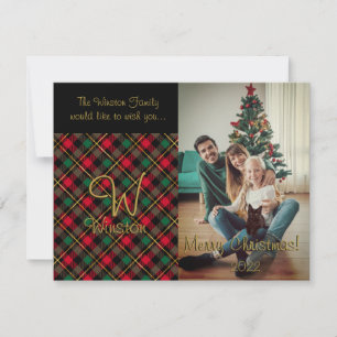 Wallace Red Plaid Christmas Card