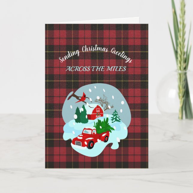 Wallace Red Tartan Holiday Card (Front)