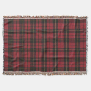 Wallace Red W Original Scottish Tartan Throw Blanket