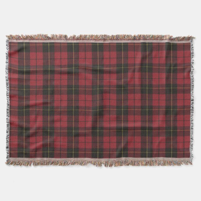 Wallace Red W Original Scottish Tartan Throw Blanket (Front)