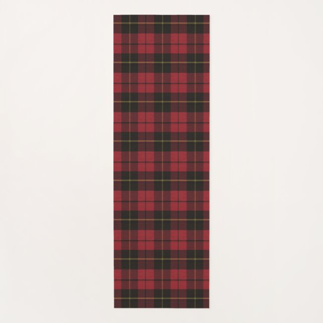 Wallace Red Weathered Original Scottish Tartan Yoga Mat (Front)