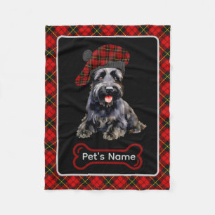 Wallace Scottie Dog Tartan Personalised  Fleece Blanket