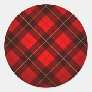Wallace tartan background classic round sticker