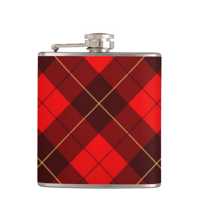 Wallace tartan background hip flask (Front)