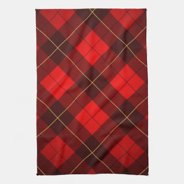 Wallace tartan background tea towel (Vertical)