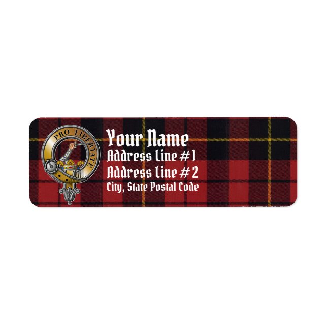 Wallace Tartan & Badge Return Address Label (Front)
