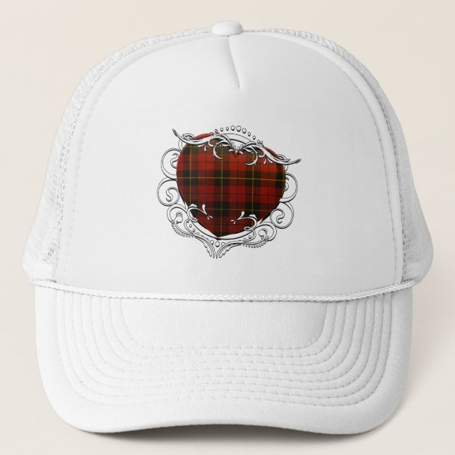 Wallace Tartan Heart Trucker Hat (Front)