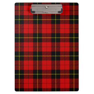 Wallace tartan red black plaid clipboard