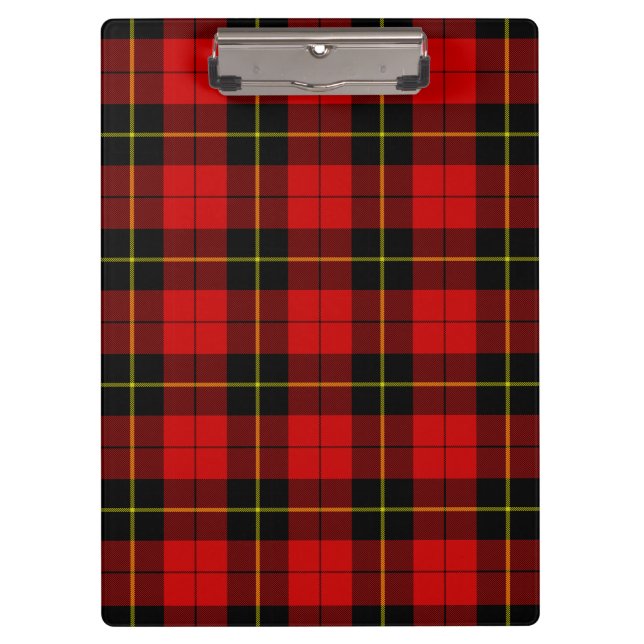 Wallace tartan red black plaid clipboard (Front)