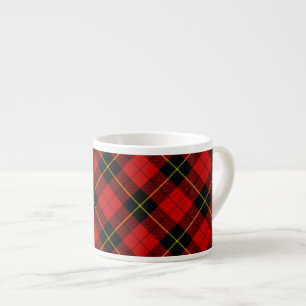 Wallace tartan red black plaid espresso cup