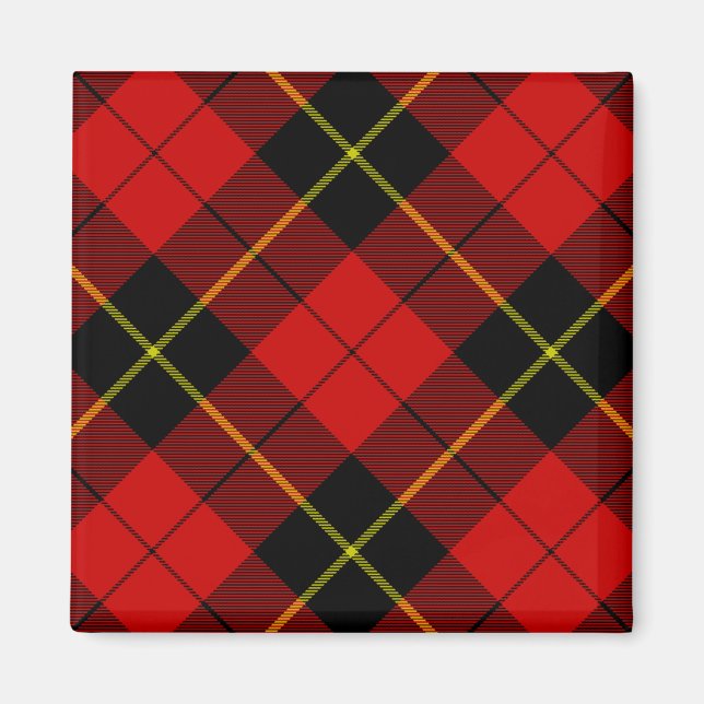 Wallace tartan red black plaid magnet (Front)
