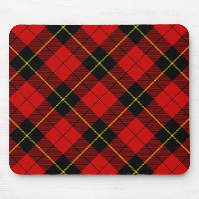 Wallace tartan red black plaid mouse pad (Front)