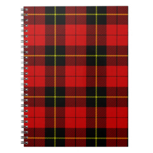 Wallace tartan red black plaid notebook