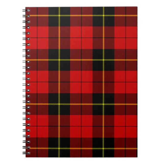 Wallace tartan red black plaid notebook (Front)