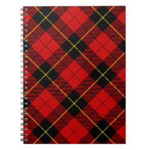 Wallace tartan red black plaid notebook