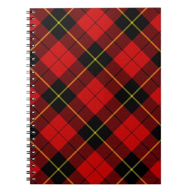 Wallace tartan red black plaid notebook (Front)