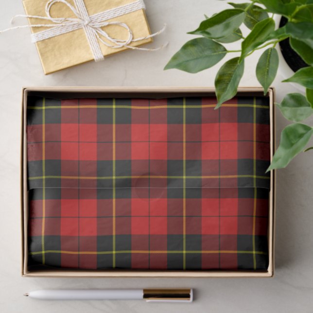 Wallace tartan red black plaid tissue paper (Gift)