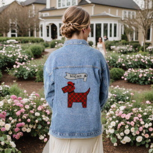 Wallace Tartan Scottie Dog Personalised Denim Jacket