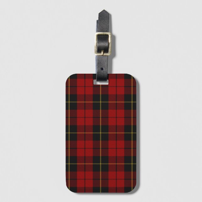 Wallace Tartan Scottish Clan Plaid Pattern Luggage Tag (Front Vertical)