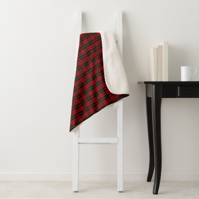 Wallace Tartan Scottish Clan Plaid Sherpa Blanket (In Situ)