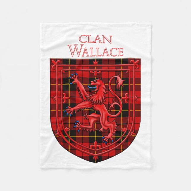 Wallace Tartan Scottish Plaid Lion Rampant Fleece Blanket (Front)