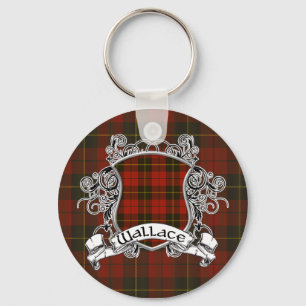 Wallace Tartan Shield Key Ring