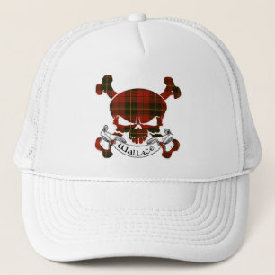Wallace Tartan Skull Trucker Hat