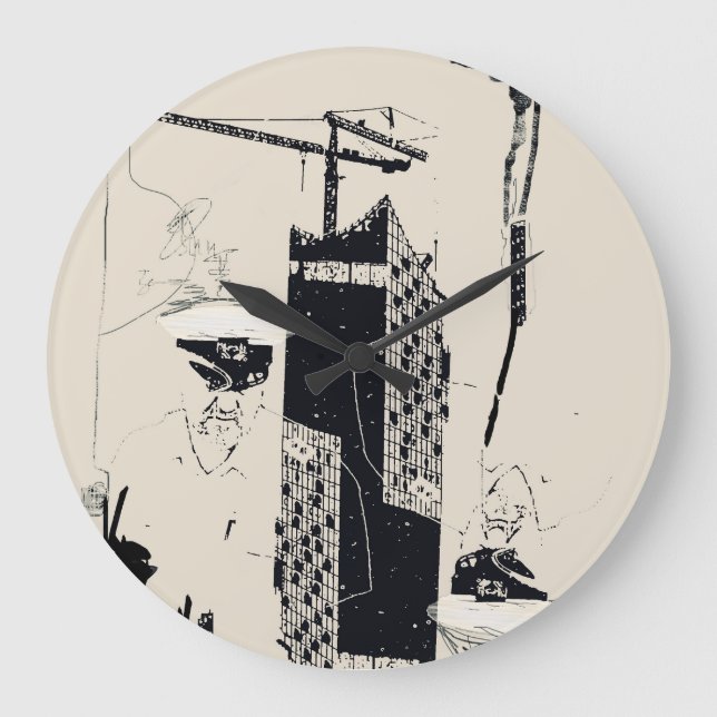 Wallclock: Elbphilharmonie Hamburg Germany Large Clock (Front)
