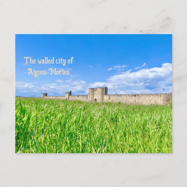 Walled City Of Aigues-Mortes in Provence, France Postcard (Front)