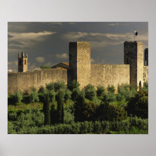 Walled city of Monteriggioni, in the province of Poster