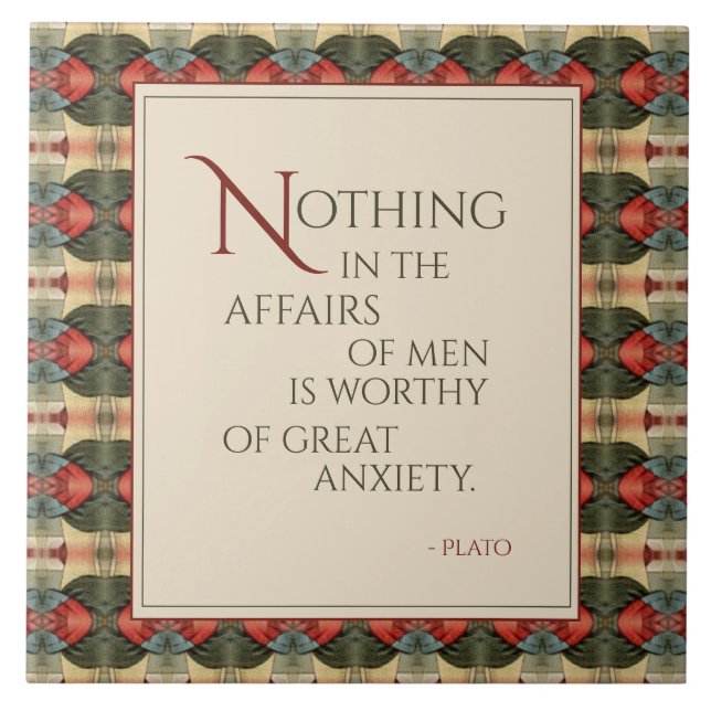 Waller Pattern w/ Quote  Ceramic Tile (Front)