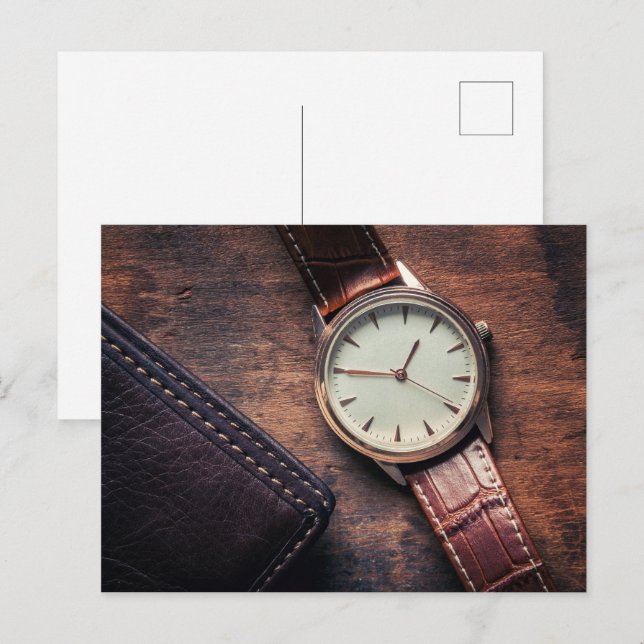 Wallet and watch. Business objects Postcard (Front/Back)