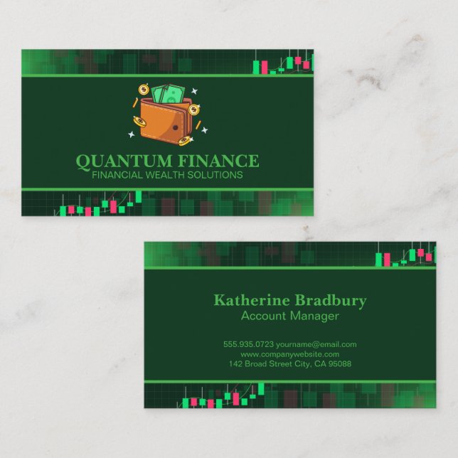 Wallet Full of Cash Coins | Finances Business Card (Front/Back)
