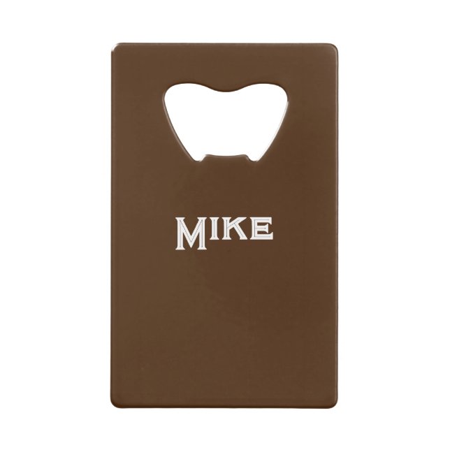 Wallet Personalise Name Bottle Opener Brown (Front)
