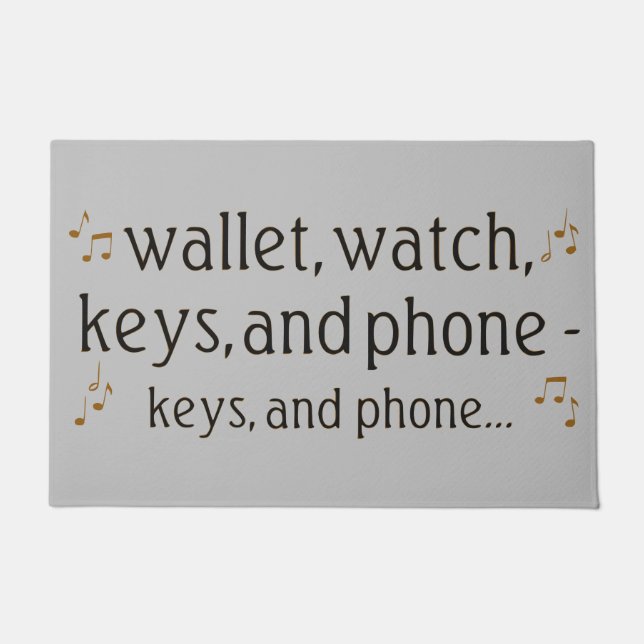 Wallet, Watch, Keys, and Phone Door Mat (Front)