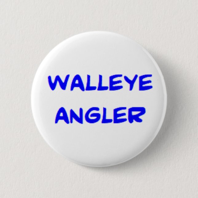 walleye angler, awesome 6 cm round badge (Front)