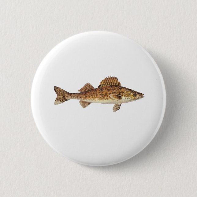 Walleye Art 6 Cm Round Badge (Front)