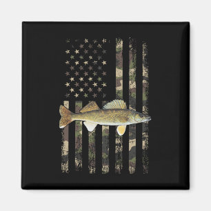 Walleye Camo American Flag1 Magnet