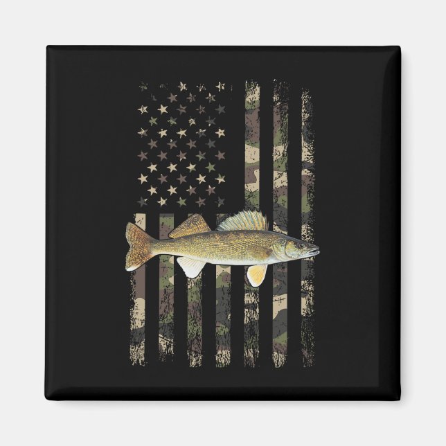 Walleye Camo American Flag1  Magnet (Front)