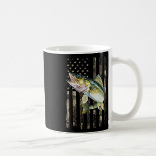 Walleye Camo American Flag  Coffee Mug