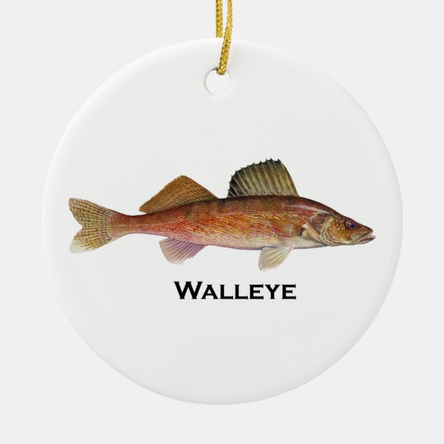 Walleye Ceramic Tree Decoration (Front)
