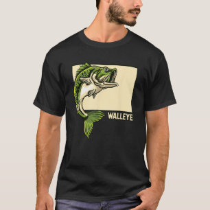 Walleye Doodle Chinese Hanzi Lures Zander Walleye T-Shirt